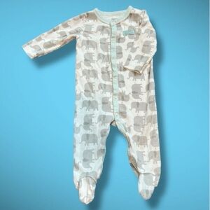 Charming Elephant Print Footie for Kids